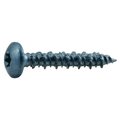 Torquemaster Masonry Screw, 3/16" Dia., Pan, 1-1/4" L, Steel Blue Ruspert, 100 PK 52438